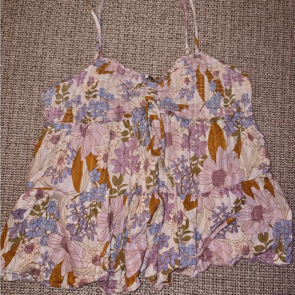 American Eagle Outfitters Floral Camisole in Purple and Brown